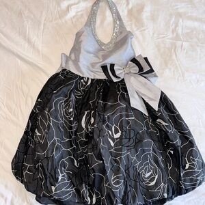 Elegant Black and Silver Kids Formal Dress